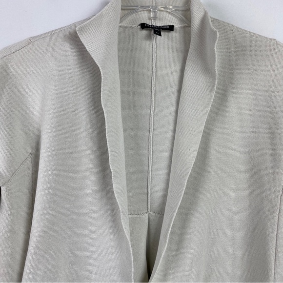 Eileen Fisher Open Cardigan Petite Large PL Silk Blend Ivory - Picture 10 of 10
